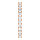 14K Gold Round Natural Diamond Reversible Eternity Band – 2 mm Stones - Rose Gold - view 4