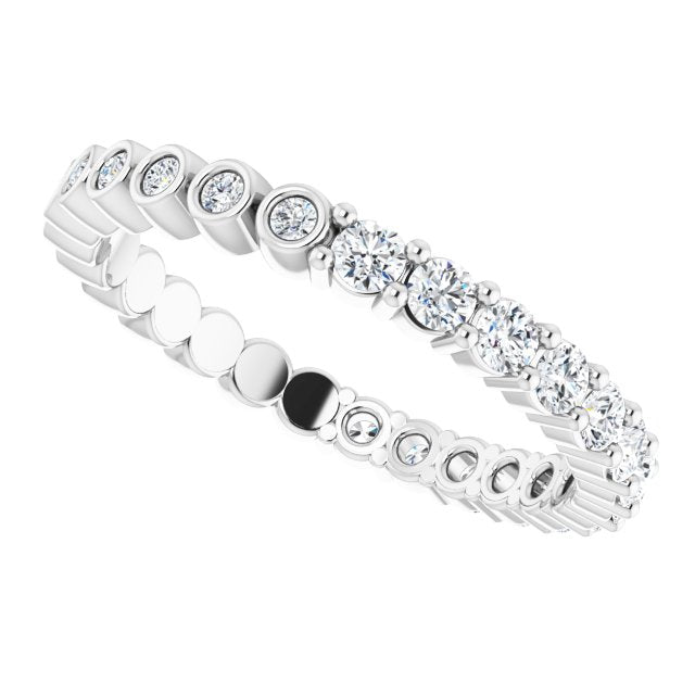 Platinum Round Natural Diamond Reversible Eternity Band – 2 mm Stones - view 5