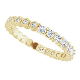 14K Gold Round Natural Diamond Reversible Eternity Band – 2 mm Stones - Yellow Gold - view 5