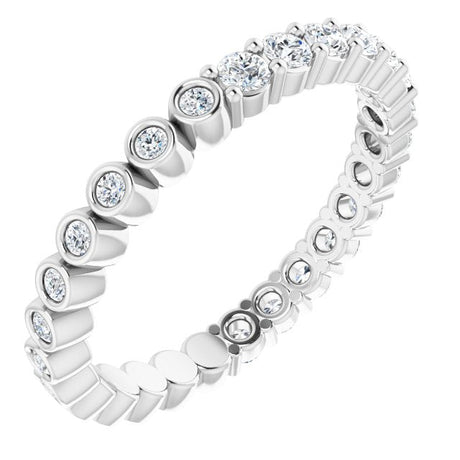 Platinum Round Natural Diamond Reversible Eternity Band – 2 mm Stones