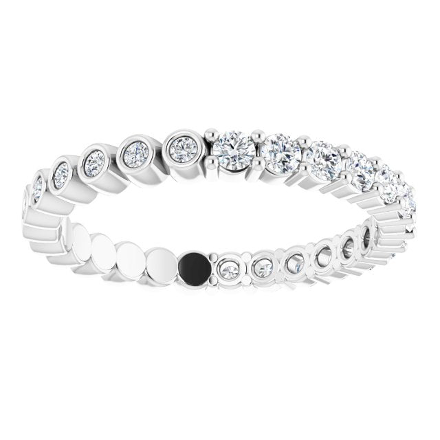 Platinum Round Natural Diamond Reversible Eternity Band – 2 mm Stones - view 3