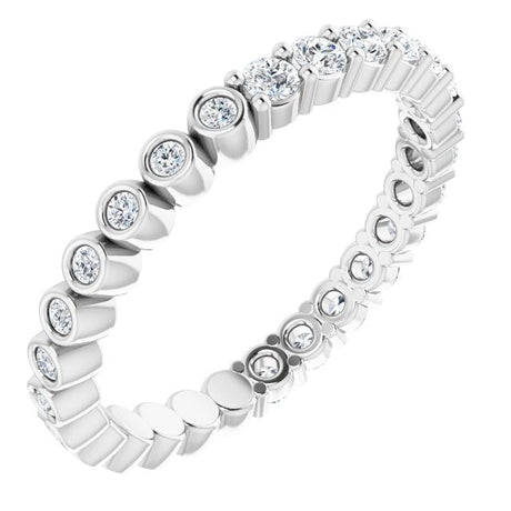 Platinum Round Natural Diamond Reversible Eternity Band – 2 mm Stones
