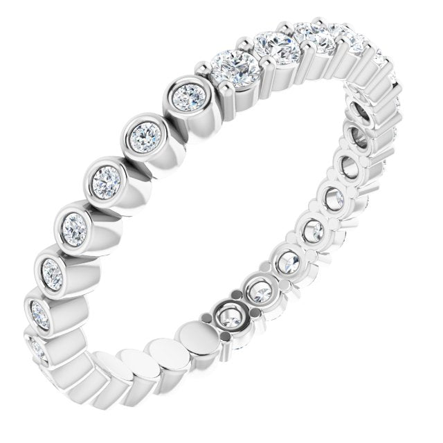 Platinum Round Natural Diamond Reversible Eternity Band – 2 mm Stones