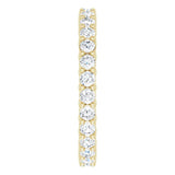 14K Gold Round Natural Diamond Reversible Eternity Band – 2 mm Stones - Yellow Gold - view 5