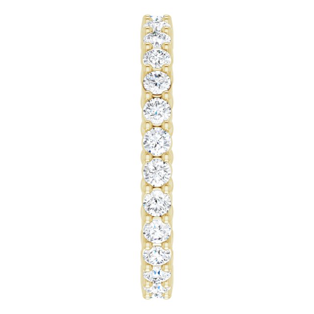 14K Gold Round Natural Diamond Reversible Eternity Band – 2 mm Stones - Yellow Gold - view 5