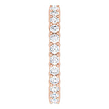 14K Gold Round Natural Diamond Reversible Eternity Band – 2 mm Stones - Rose Gold - view 4