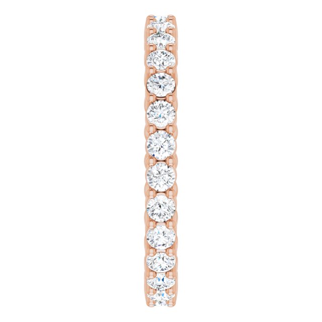 14K Gold Round Natural Diamond Reversible Eternity Band – 2 mm Stones - Rose Gold - view 4