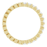 14K Gold Round Natural Diamond Reversible Eternity Band – 2 mm Stones - Yellow Gold - view 2