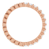 14K Gold Round Natural Diamond Reversible Eternity Band – 2 mm Stones - Rose Gold - view 2