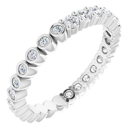 Platinum Round Natural Diamond Reversible Eternity Band – 2 mm Stones