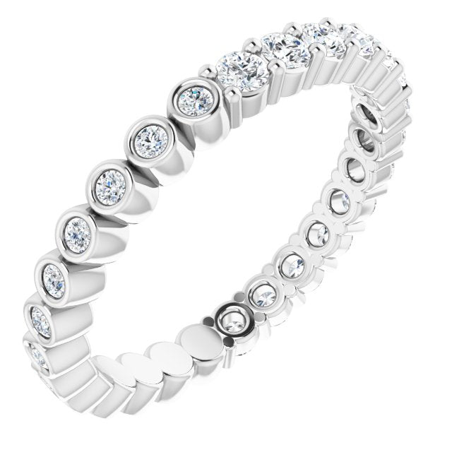 Platinum Round Natural Diamond Reversible Eternity Band – 2 mm Stones