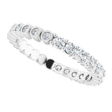 Platinum Round Natural Diamond Reversible Eternity Band – 2 mm Stones - view 5