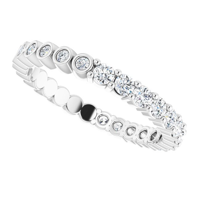 Platinum Round Natural Diamond Reversible Eternity Band – 2 mm Stones - view 5