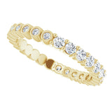 14K Gold Round Natural Diamond Reversible Eternity Band – 2 mm Stones - Yellow Gold - view 5