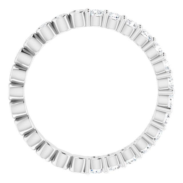 Platinum Round Natural Diamond Reversible Eternity Band – 2 mm Stones - view 2