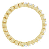 14K Gold Round Natural Diamond Reversible Eternity Band – 2 mm Stones - Yellow Gold - view 2