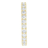 14K Gold Round Natural Diamond Reversible Eternity Band – 2 mm Stones - Yellow Gold - view 4