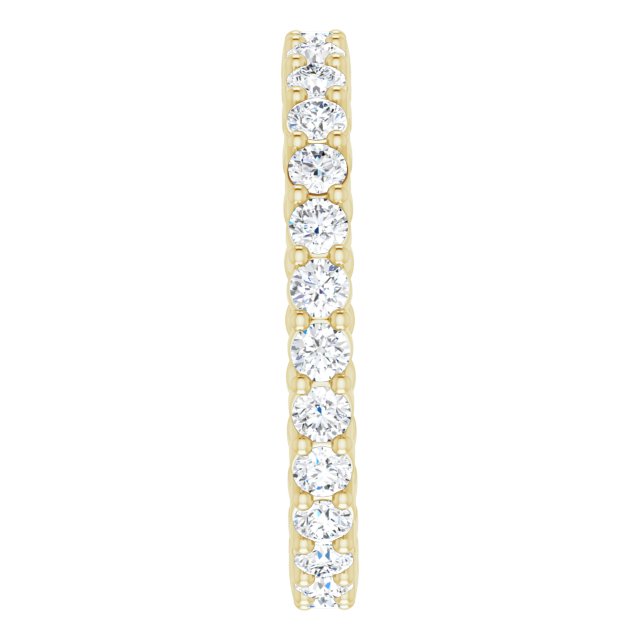 14K Gold Round Natural Diamond Reversible Eternity Band – 2 mm Stones - Yellow Gold - view 4