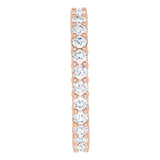 14K Gold Round Natural Diamond Reversible Eternity Band – 2 mm Stones - Rose Gold - view 4