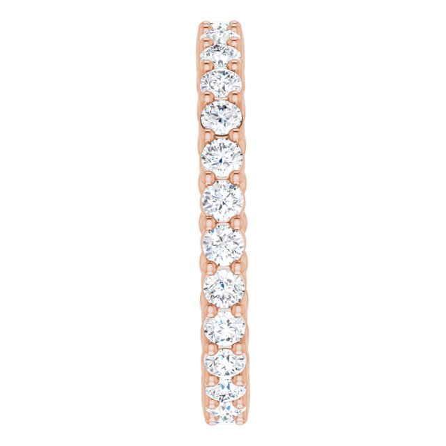 14K Gold Round Natural Diamond Reversible Eternity Band – 2 mm Stones - Rose Gold - view 4