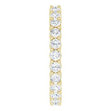 14K Gold Round Natural Diamond Reversible Eternity Band – 2 mm Stones - Yellow Gold - view 4
