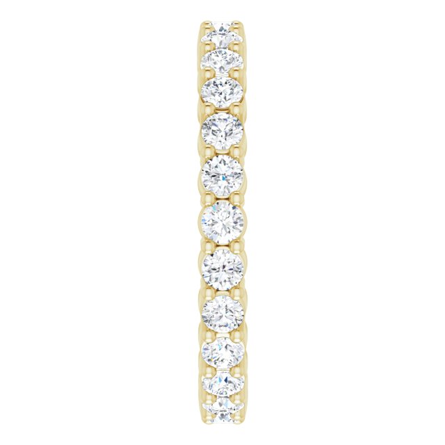 14K Gold Round Natural Diamond Reversible Eternity Band – 2 mm Stones - Yellow Gold - view 4