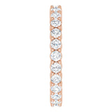 14K Gold Round Natural Diamond Reversible Eternity Band – 2 mm Stones - Rose Gold - view 4