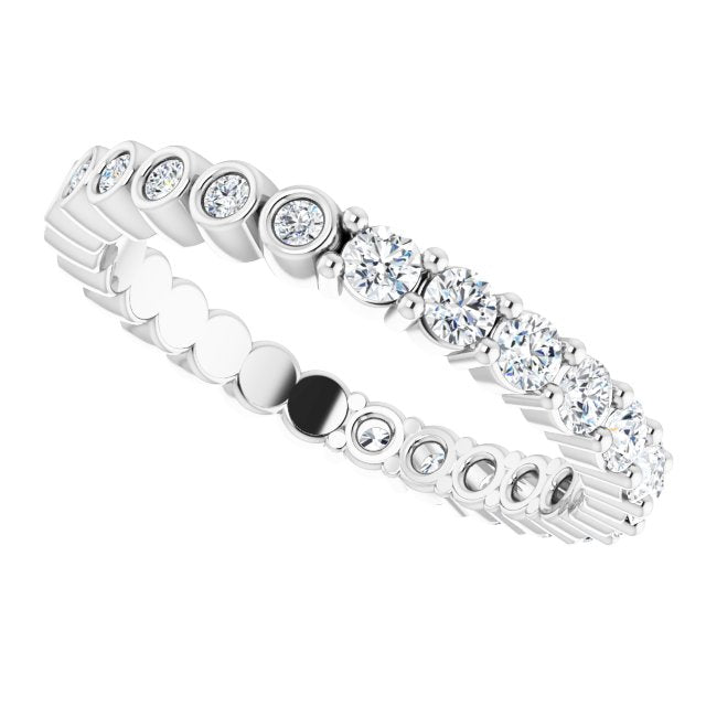 Platinum Round Natural Diamond Reversible Eternity Band – 2 mm Stones - view 5