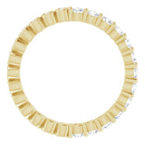14K Gold Round Natural Diamond Reversible Eternity Band – 2 mm Stones - Yellow Gold - view 2