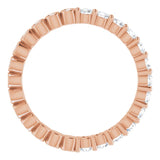14K Gold Round Natural Diamond Reversible Eternity Band – 2 mm Stones - Rose Gold - view 2