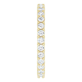14K Gold Round Natural Diamond Reversible Eternity Band – 2 mm Stones - Yellow Gold - view 4