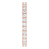 14K Gold Round Natural Diamond Reversible Eternity Band – 2 mm Stones - Rose Gold - view 4