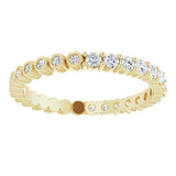 14K Gold Round Natural Diamond Reversible Eternity Band – 2 mm Stones - Yellow Gold - view 3