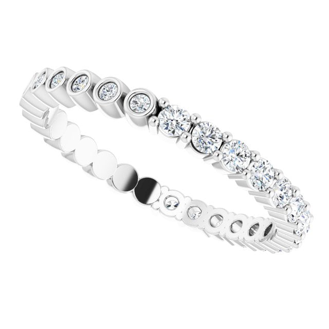 Platinum Round Natural Diamond Reversible Eternity Band – 2 mm Stones - view 5