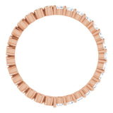 14K Gold Round Natural Diamond Reversible Eternity Band – 2 mm Stones - Rose Gold - view 2