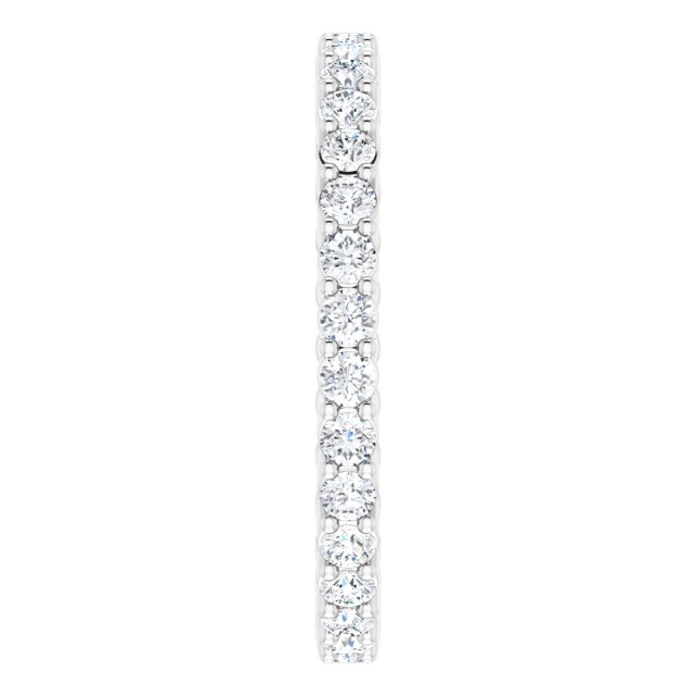 14K Gold Round Natural Diamond Reversible Eternity Band – 2 mm Stones - White Gold - view 4