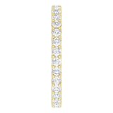 14K Gold Round Natural Diamond Reversible Eternity Band – 2 mm Stones - Yellow Gold - view 4