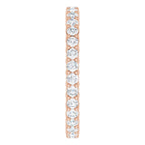 14K Gold Round Natural Diamond Reversible Eternity Band – 2 mm Stones - Rose Gold - view 4