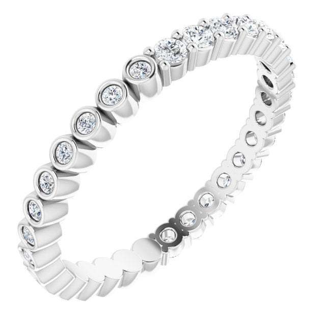 Platinum Round Natural Diamond Reversible Eternity Band – 2 mm Stones