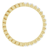 14K Gold Round Natural Diamond Reversible Eternity Band – 2 mm Stones - Yellow Gold - view 2