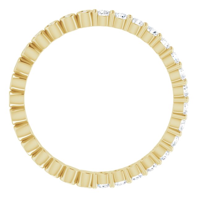 14K Gold Round Natural Diamond Reversible Eternity Band – 2 mm Stones - Yellow Gold - view 2