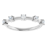 Platinum Round Lab-Grown Diamond Knife-Edge Five-Stone Anniversary Band – 1/3 CTW - view 3