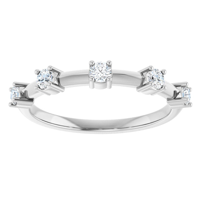 Platinum Round Lab-Grown Diamond Knife-Edge Five-Stone Anniversary Band – 1/3 CTW - view 3