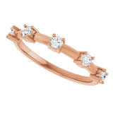 14K Gold Round Lab-Grown Diamond Knife-Edge Five-Stone Anniversary Band – 1/3 CTW - Rose Gold - view 5