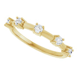 14K Gold Round Lab-Grown Diamond Knife-Edge Five-Stone Anniversary Band – 1/3 CTW - Yellow Gold - view 5