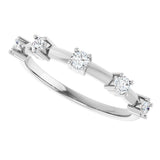 Platinum Round Natural Diamond Knife-Edge Five-Stone Anniversary Band – 1/3 CTW - view 5