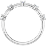 Platinum Round Natural Diamond Knife-Edge Five-Stone Anniversary Band – 1/3 CTW - view 2