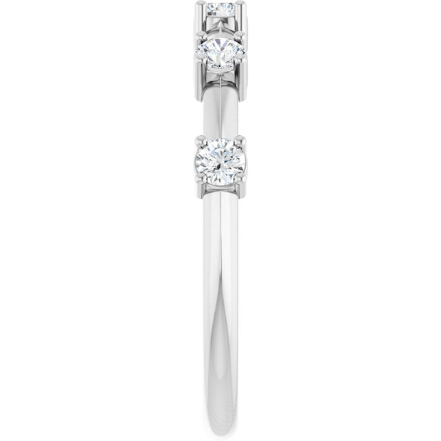 Platinum Round Lab-Grown Diamond Knife-Edge Five-Stone Anniversary Band – 1/3 CTW - view 4