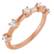 14K Gold Round Lab-Grown Diamond Knife-Edge Five-Stone Anniversary Band – 1/3 CTW - Rose Gold