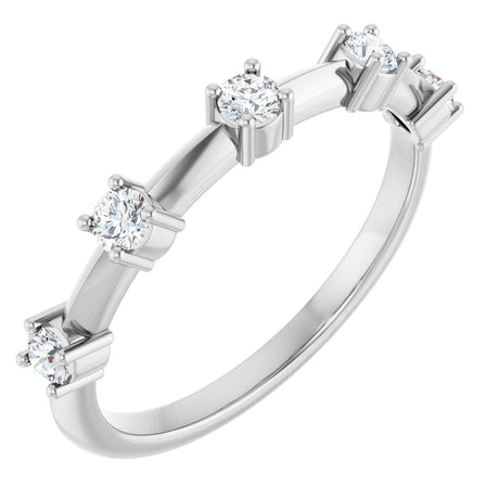 Platinum Round Lab-Grown Diamond Knife-Edge Five-Stone Anniversary Band – 1/3 CTW